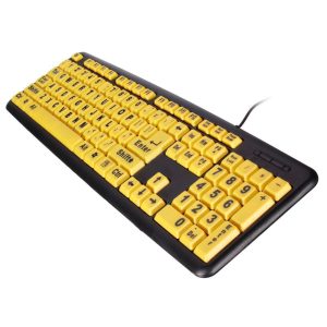 big letter yellow computer keyboard