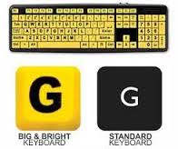 big letter yellow computer keyboard