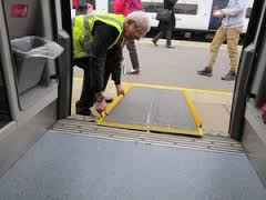 Ramps for use with a disabled person for a train