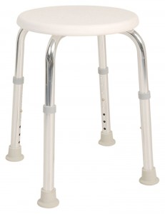 Height adjutable round shower stool