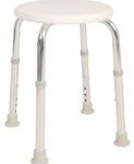 Height adjustable round shower stool