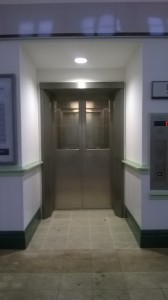 Entrance to a lift at Berkhamsted station