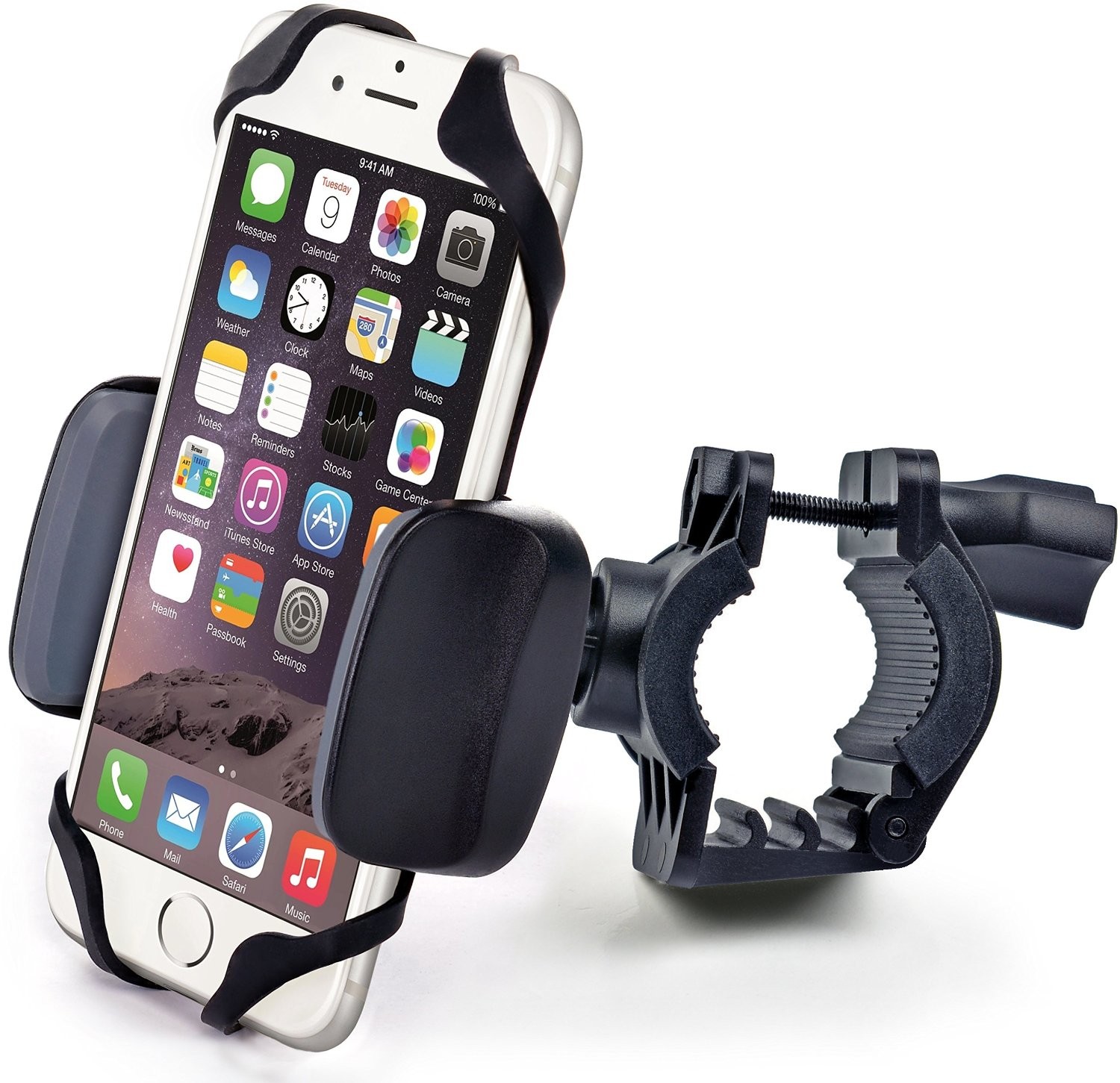 Bike and Motorcycle Cell Phone Mount Holder For iPhone Samsung or any  Smartphone & GPS - Universal Mountain & Road Bicycle Handlebar Cradle