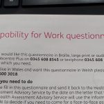 Capability of work questionnaire